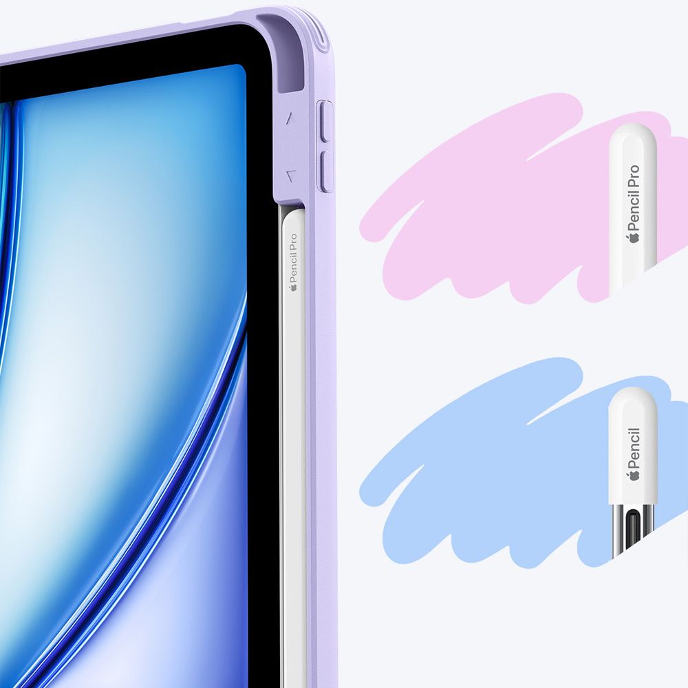 Etui z klapką ESR Flip Hybrid do iPad Air 11" / 10.9" 2025/2024/2022/2020, fioletowe. Uchwyt na Apple Pencil, wsparcie dla ładowania magnetycznego, przechowywanie rysika